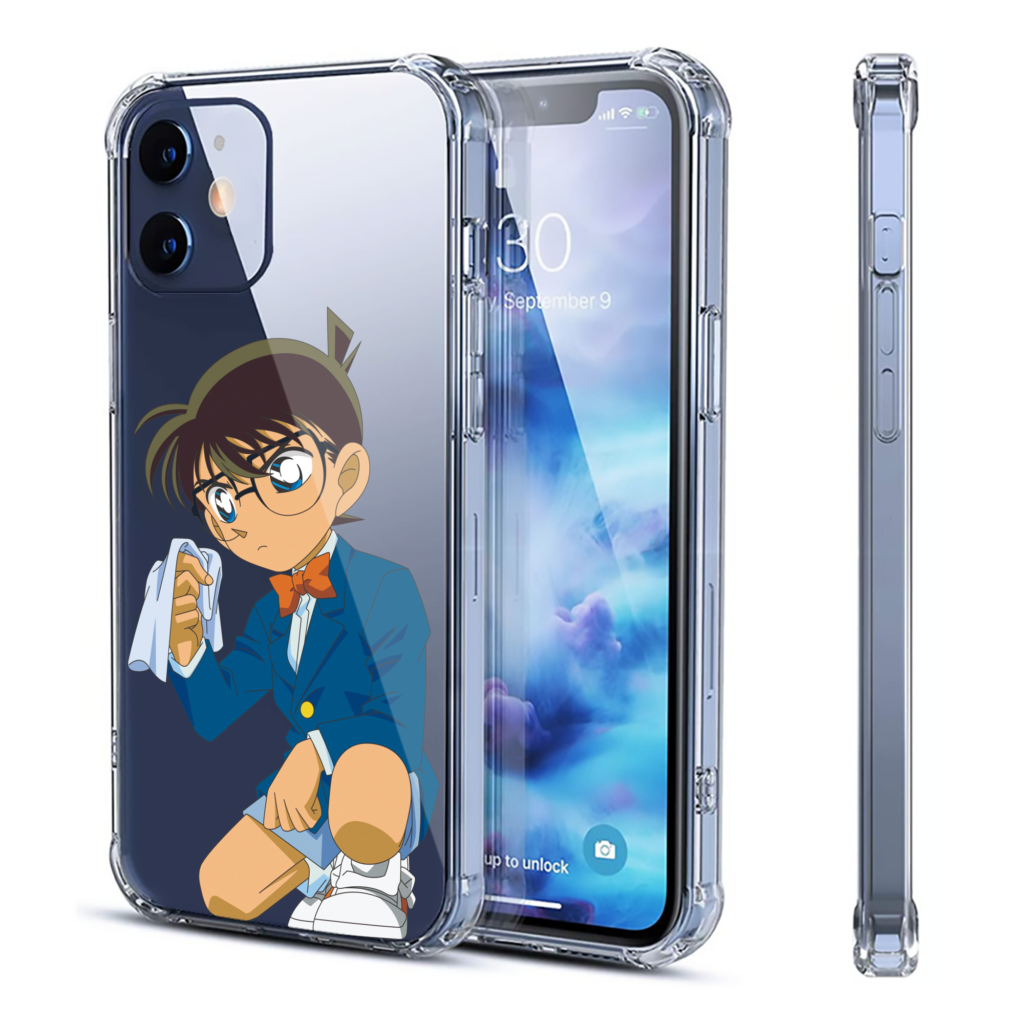 （画像用） 名探偵コナン 江戸川 コナン Detective Conan Conan Edogawa 【iPhone 12シリーズ対応】透明スマホケース（クリアソフトケース）